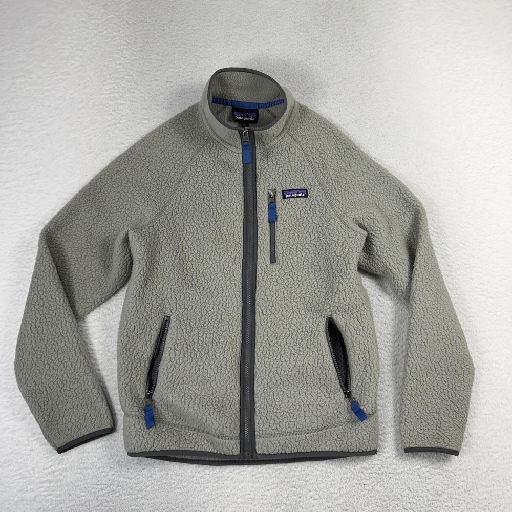 Patagonia Sweater Women's Small Gray Fleece full zip Hiking Logo Turtle Neck